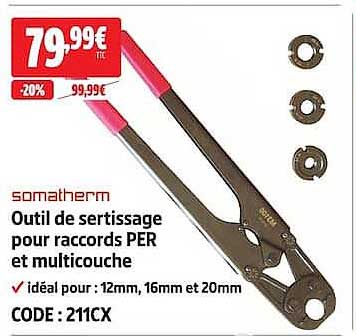 Outil de sertissage pour raccords PER et multicouche