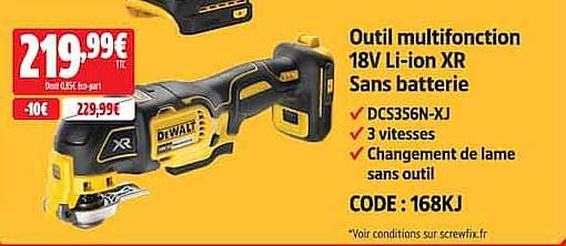 Outil multifonction 18V Li-ion XR Sans batterie