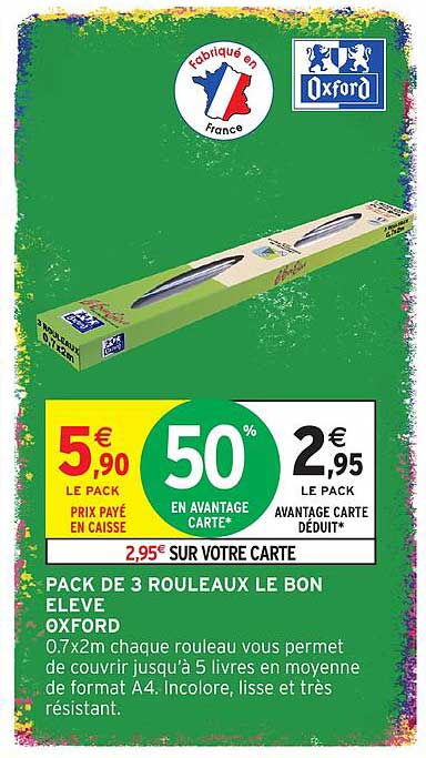 PACK DE 3 ROULEAUX LE BON ELEVE OXFORD