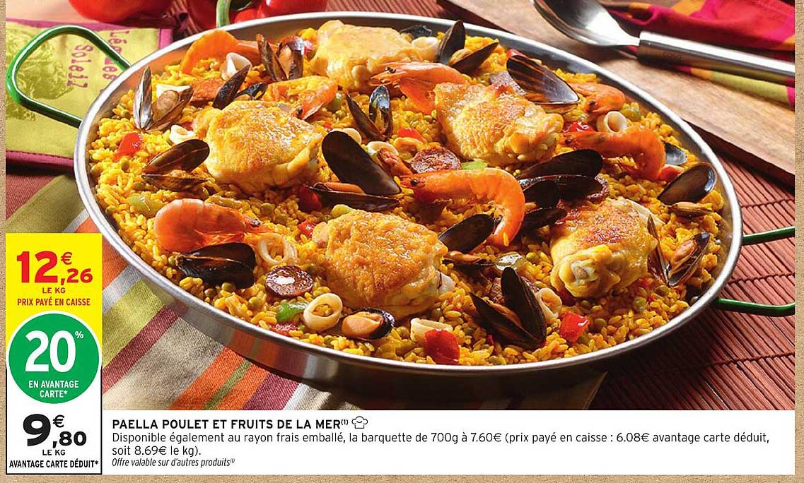 PAELLA POULET ET FRUITS DE LA MER