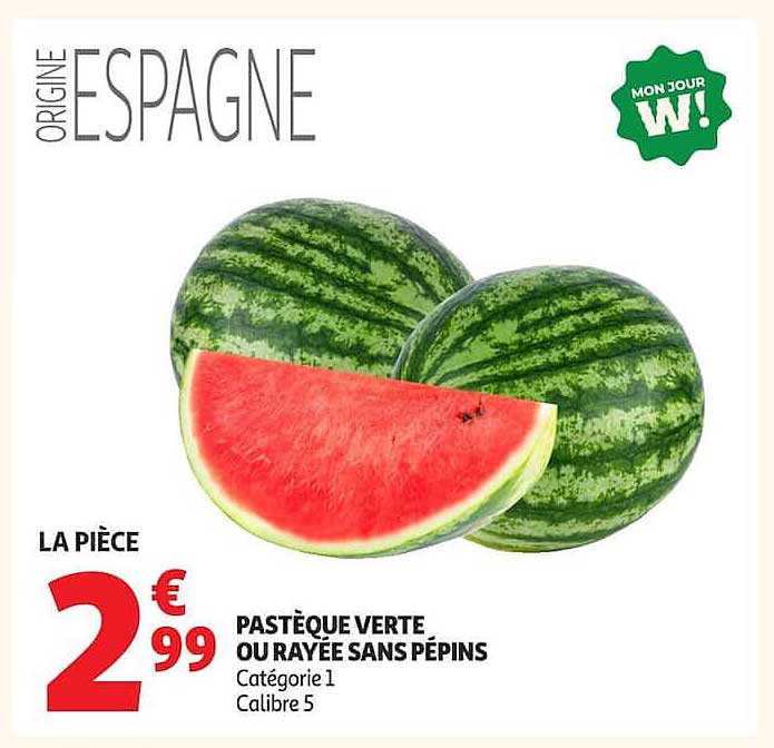PASTÈQUE VERTE OU RAYÉE SANS PÉPINS