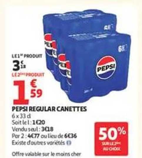 PEPSI REGULAR CANETTES