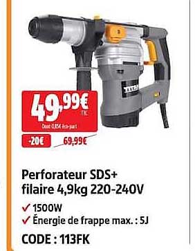Perforateur SDS+ filaire 4,9kg 220-240V