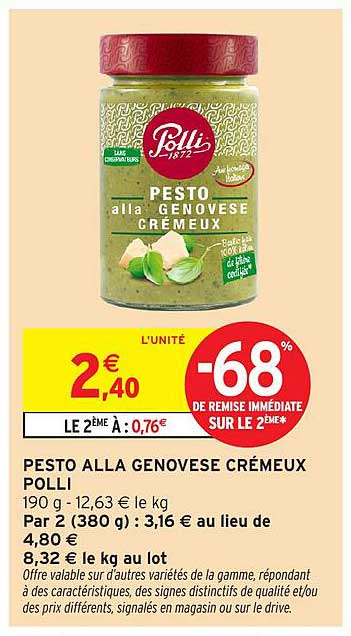 PESTO ALLA GENOVESE CRÉMEUX POLLI