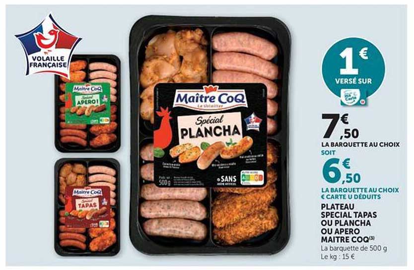 PLATEAU SPECIAL TAPAS OU PLANCHA OU APERO MAITRE COQ
