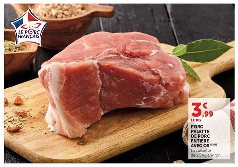 PORC PALETTE DE PORC ENTIERE AVEC OS