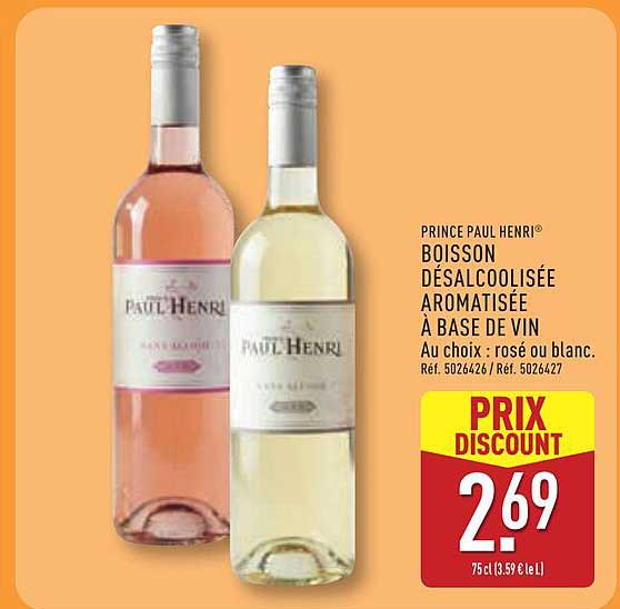 PRINCE PAUL HENRI® BOISSON DÉSALCOOLISÉE AROMATISÉE À BASE DE VIN