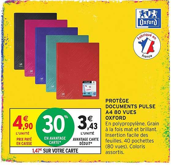 PROTÈGE DOCUMENTS PULSE A4 80 VUES OXFORD