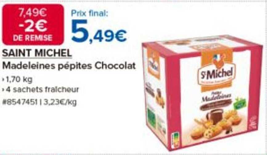 SAINT MICHEL Madeleines pépites Chocolat
