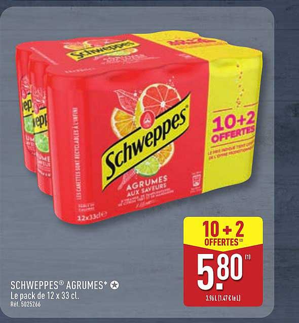 SCHWEPPES® AGRUMES* Le pack de 12 x 33 cl.