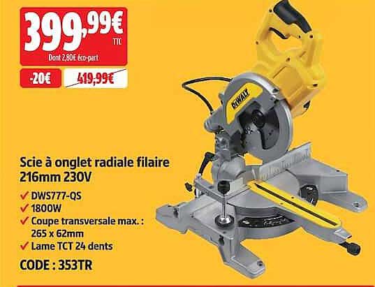 Scie à onglet radiale filaire 216mm 230V