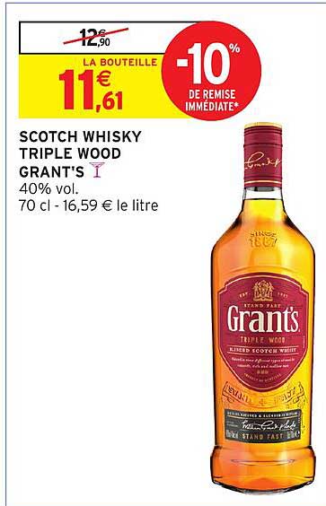 SCOTCH WHISKY TRIPLE WOOD GRANT'S