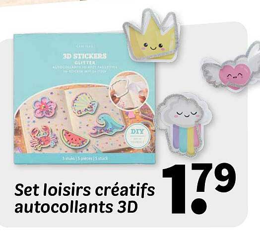 Set loisirs créatifs autocollants 3D