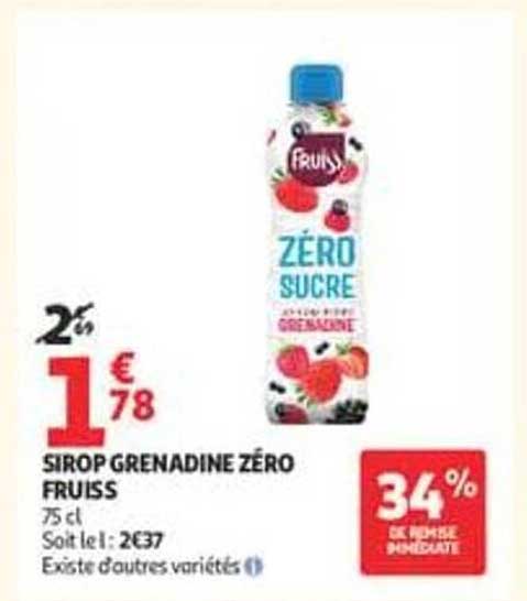 SIROP GRENADINE ZÉRO FRUISS