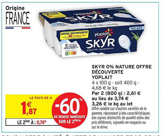 SKYR 0% NATURE OFFRE DÉCOUVERTE YOPLAIT