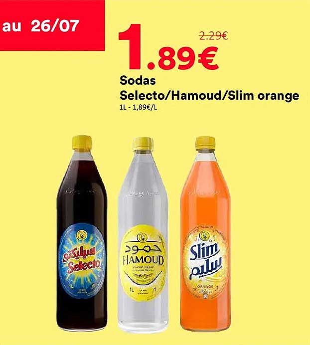 Sodas Selecto/Hamoud/Slim orange
