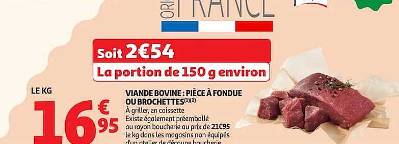 Soit 2€54 La portion de 150 g environ