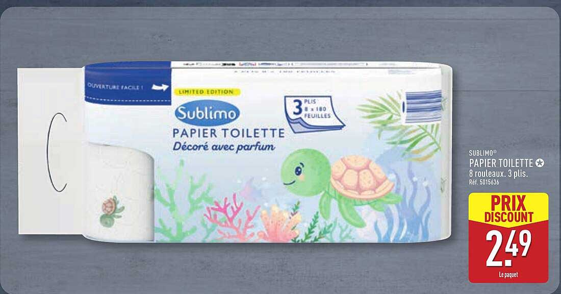 SUBLIMO® PAPIER TOILETTE 8 rouleaux, 3 plis. Réf. 5015636