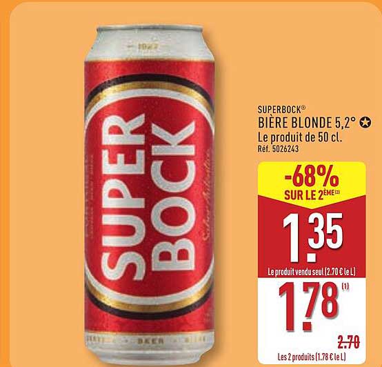 SUPERBOCK BIÈRE BLONDE 5,2° Le produit de 50 cl. Réf. 5026243
