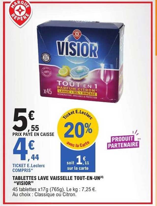 TABLETTES LAVE VAISSELLE TOUT-EN-UN “VISIOR”