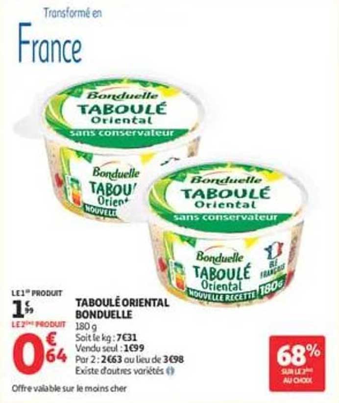 TABOULE ORIENTAL BONDUELLE