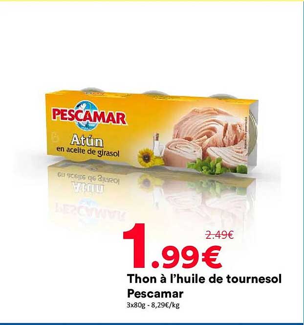 Thon à l’huile de tournesol Pescamar