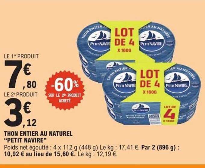 THON ENTIER AU NATUREL “PETIT NAVIRE”