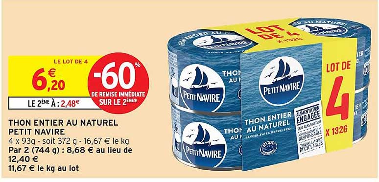 THON ENTIER AU NATUREL PETIT NAVIRE