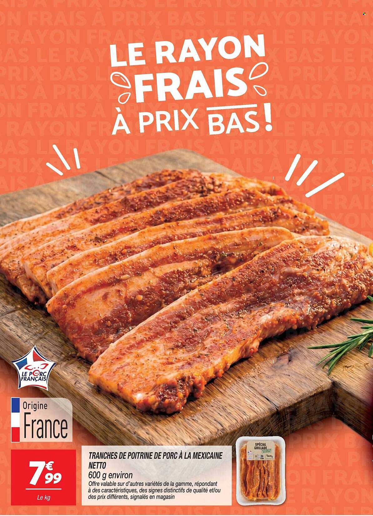 TRANCHES DE POITRINE DE PORC À LA MEXICAINE NETTO