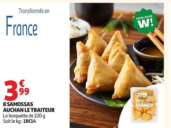 Transformés en France 8 SAMOSSAS AUCHAN LE TRAITEUR