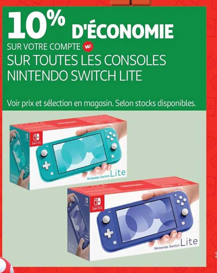 10% D'ÉCONOMIE SUR VOTRE COMPTE W! SUR TOUTES LES CONSOLES NINTENDO SWITCH LITE
