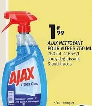 AJAX NETTOYANT POUR VITRES 750 ML