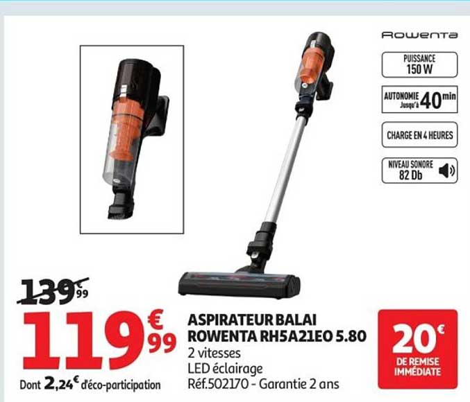 ASPIRATEUR BALAI ROWENTA RH5A21E0 5.80