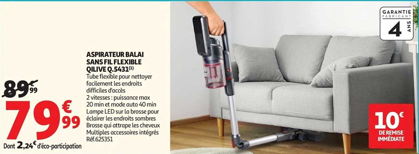 ASPIRATEUR BALAI SANS FIL FLEXIBLE QILIVE Q.5431(1)