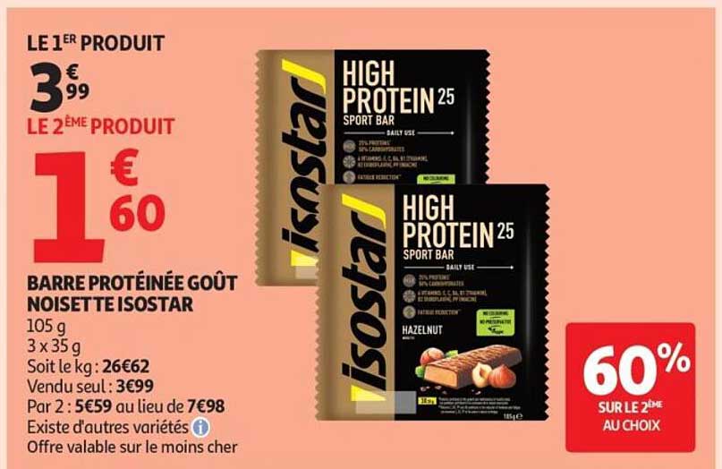 BARRE PROTÉINÉE GOÛT NOISETTE ISOSTAR