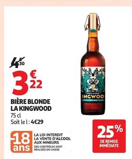 BIÈRE BLONDE LA KINGWOOD 75 cl