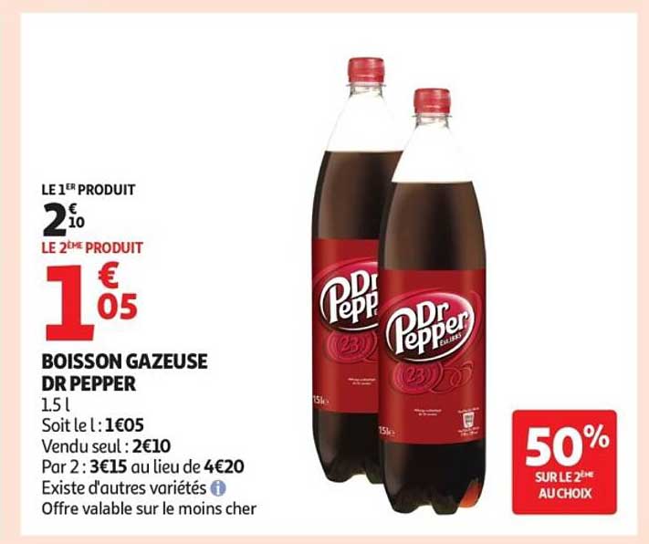 BOISSON GAZEUSE DR PEPPER 1.5 l