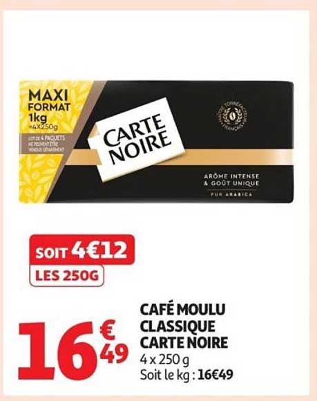CAFÉ MOULU CLASSIQUE CARTE NOIRE