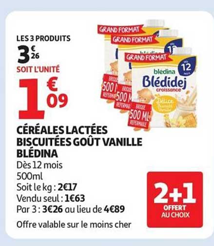 CÉRÉALES LACTÉES BISCUITÉES GOÛT VANILLE BLÉDINA