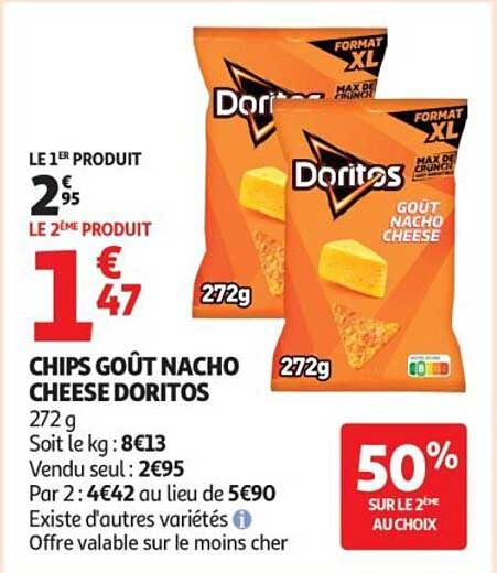 CHIPS GOÛT NACHO CHEESE DORITOS