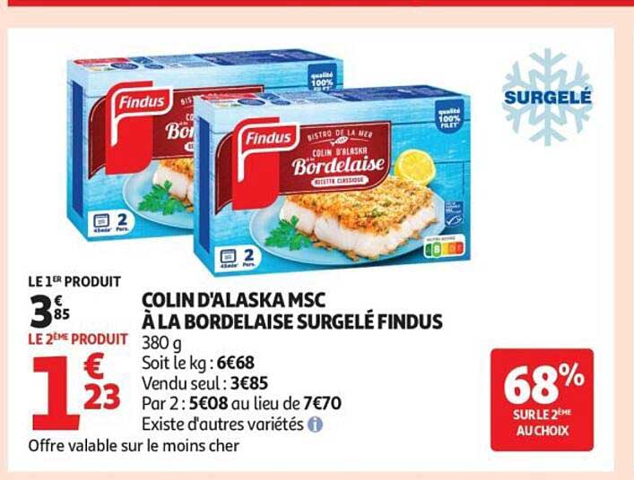 COLIN D'ALASKA MSC À LA BORDELAISE SURGELÉ FINDUS
