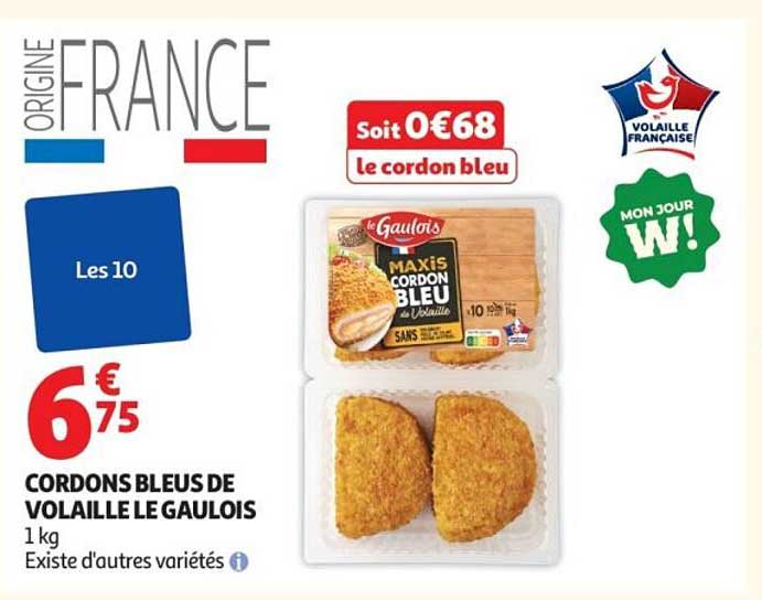 CORDONS BLEUS DE VOLAILLE LE GAULOIS