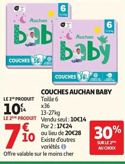 COUCHES AUCHAN BABY