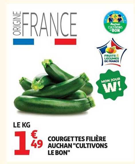 COURGETTES FILIÈRE AUCHAN "CULTIVONS LE BON"