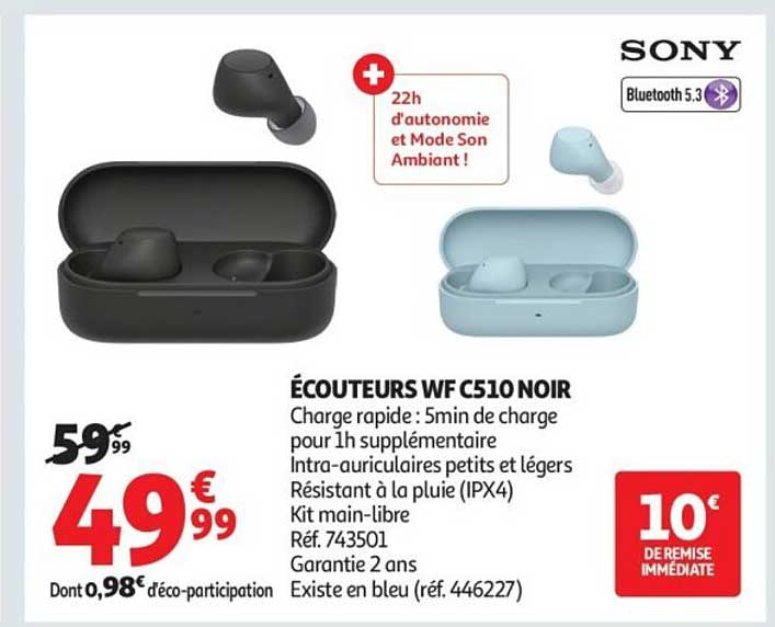 ÉCOUTEURS WF C510 NOIR