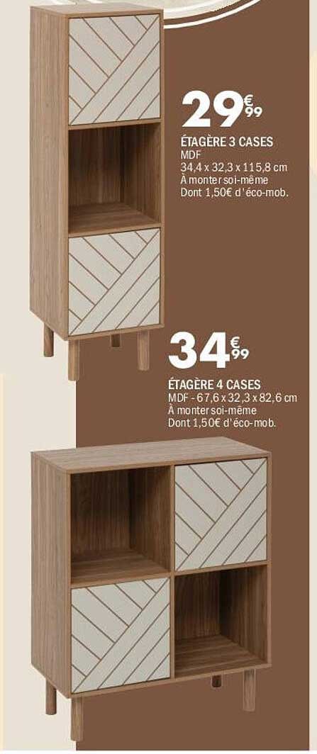 ÉTAGÈRE 3 CASES MDF
