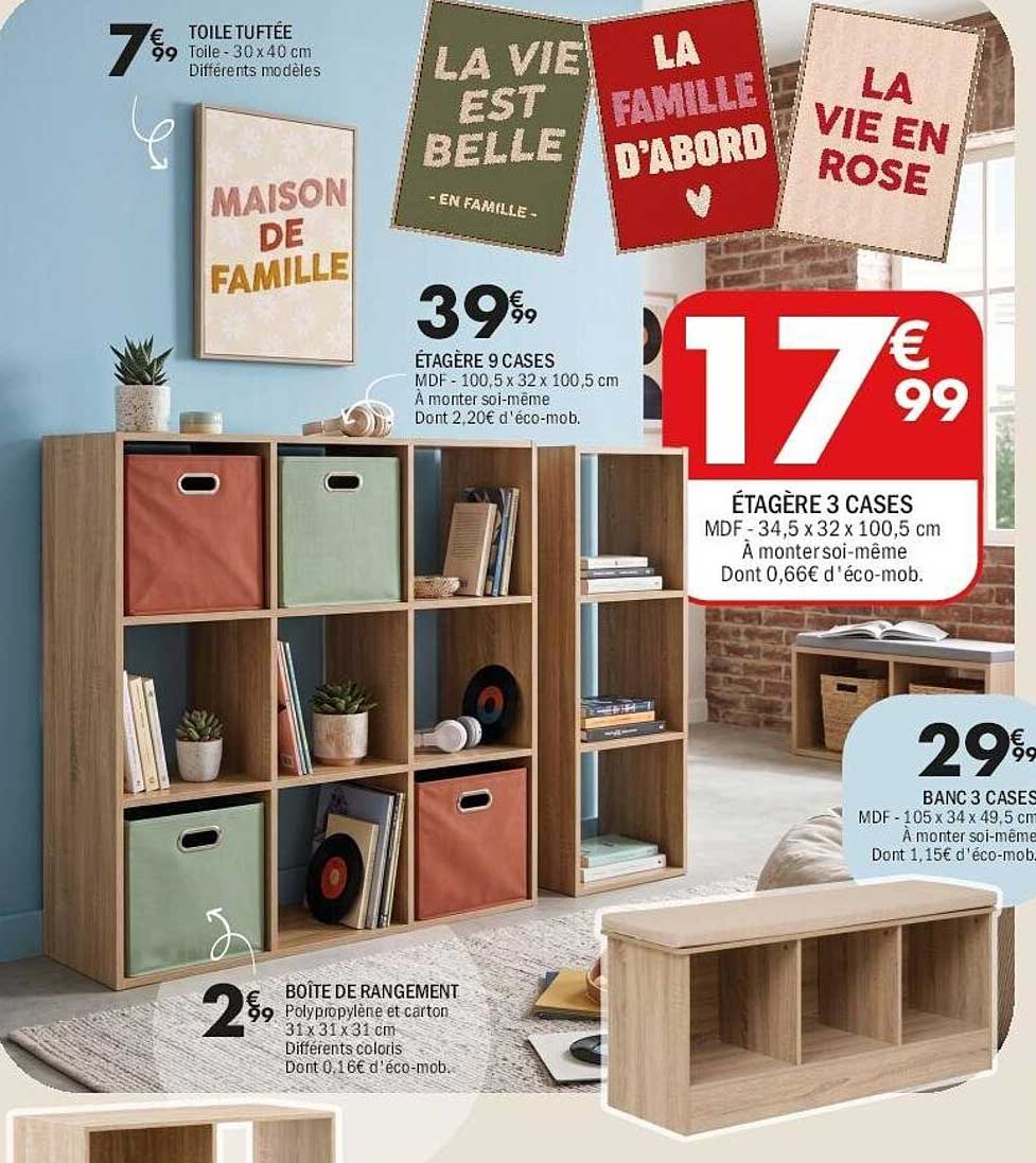 ÉTAGÈRE 3 CASES