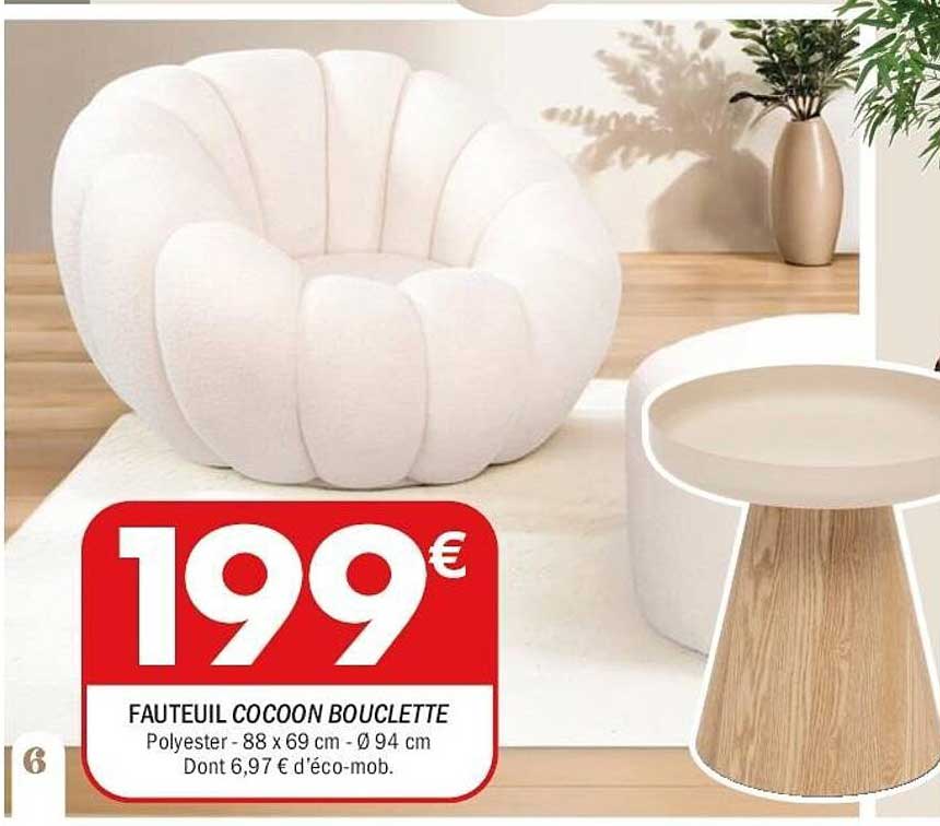 FAUTEUIL COCOON BOUCLETTE