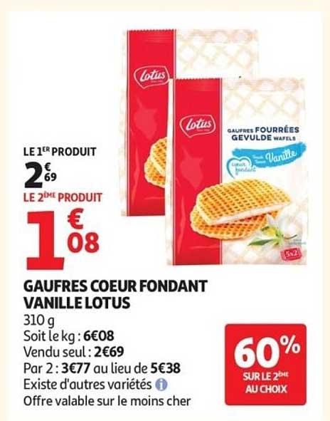 GAUFRES COEUR FONDANT VANILLE LOTUS