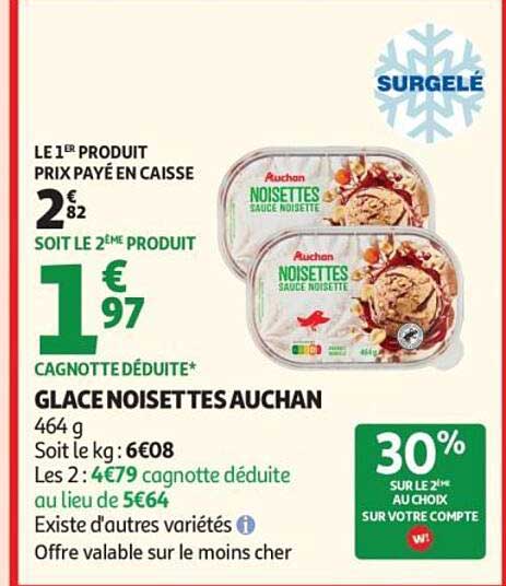 GLACE NOISETTES AUCHAN